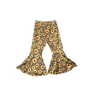 Kids Girls Bell Bottom Pants Sunflower Print Flare Leggings Bottoms